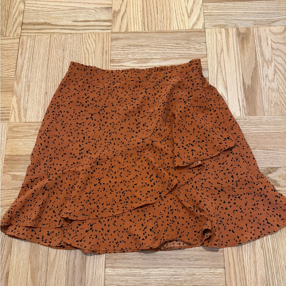 Rust Brown Ruffle Skirt